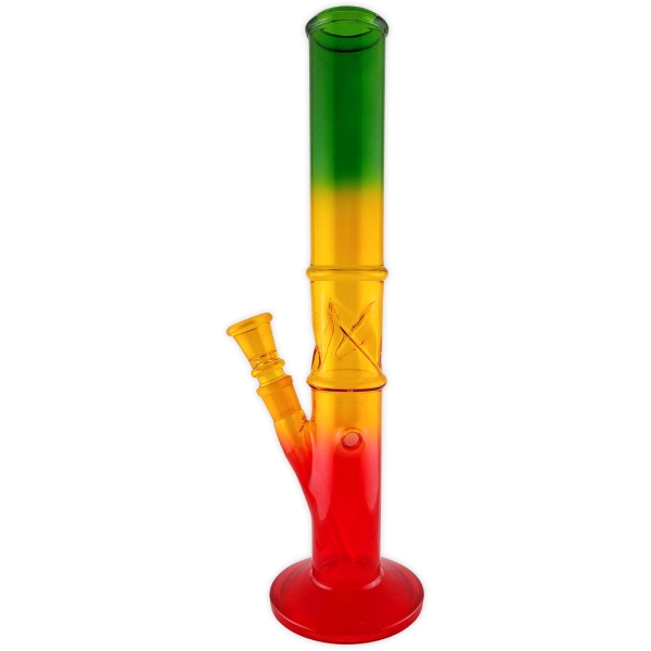Glasbong Rasta Buntglas Klar 36cm 18.8 Schliff Zylinder Eisbong 2